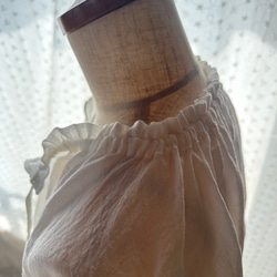 【受注製作】ベルギーリネンローン★フリルネックのプルオーバー★27色から選べます★フリーサイズ★ 16枚目の画像