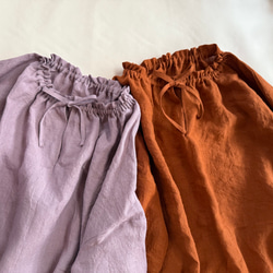 【受注製作】ベルギーリネンローン★フリルネックのプルオーバー★27色から選べます★フリーサイズ★ 3枚目の画像