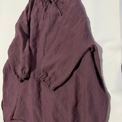 【受注製作】ベルギーリネンローン★フリルネックのプルオーバー★27色から選べます★フリーサイズ★ 2枚目の画像