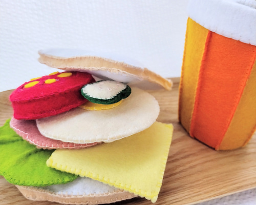 おままごと】フェルトで作ったサンドイッチセット おもちゃ