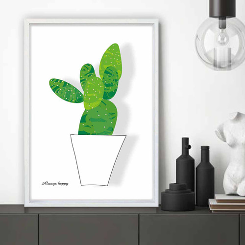 サボテン絵　専用 ポップなサボテン イラスト ポスター A4 A3 A2 A1 アート アート