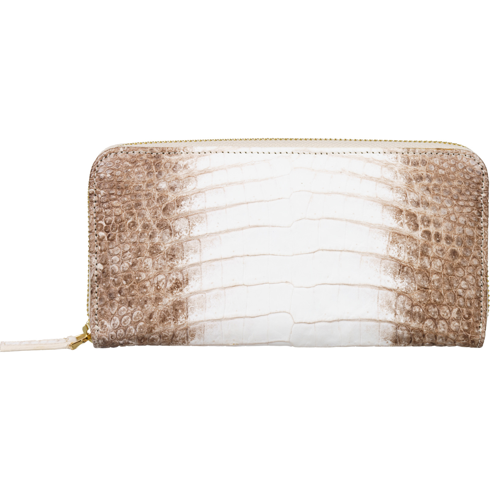 S級革 ヒマラヤ クロコダイル 革 財布 片マチ 大きく開く 肚革 長財布 一枚革ファスナー メンズ レディース