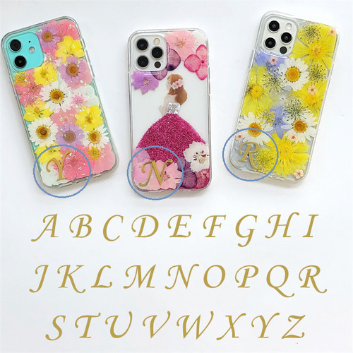 押し花ケース 猫 ネコ スマホケース iPhoneケース ガーベラ キャラ