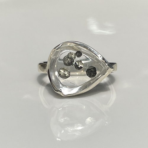 アガット シルバーマーカサイトリング　9号 販売証明書付き アガット シルバーマーカサイトリング 9号 販売証明書付き