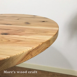 国産杉の無垢材ちゃぶ台　円形　90cm　高さ40cm　オイル仕上げ　ナチュラル色　座卓　ローテーブル【オーダー可能】 3枚目の画像