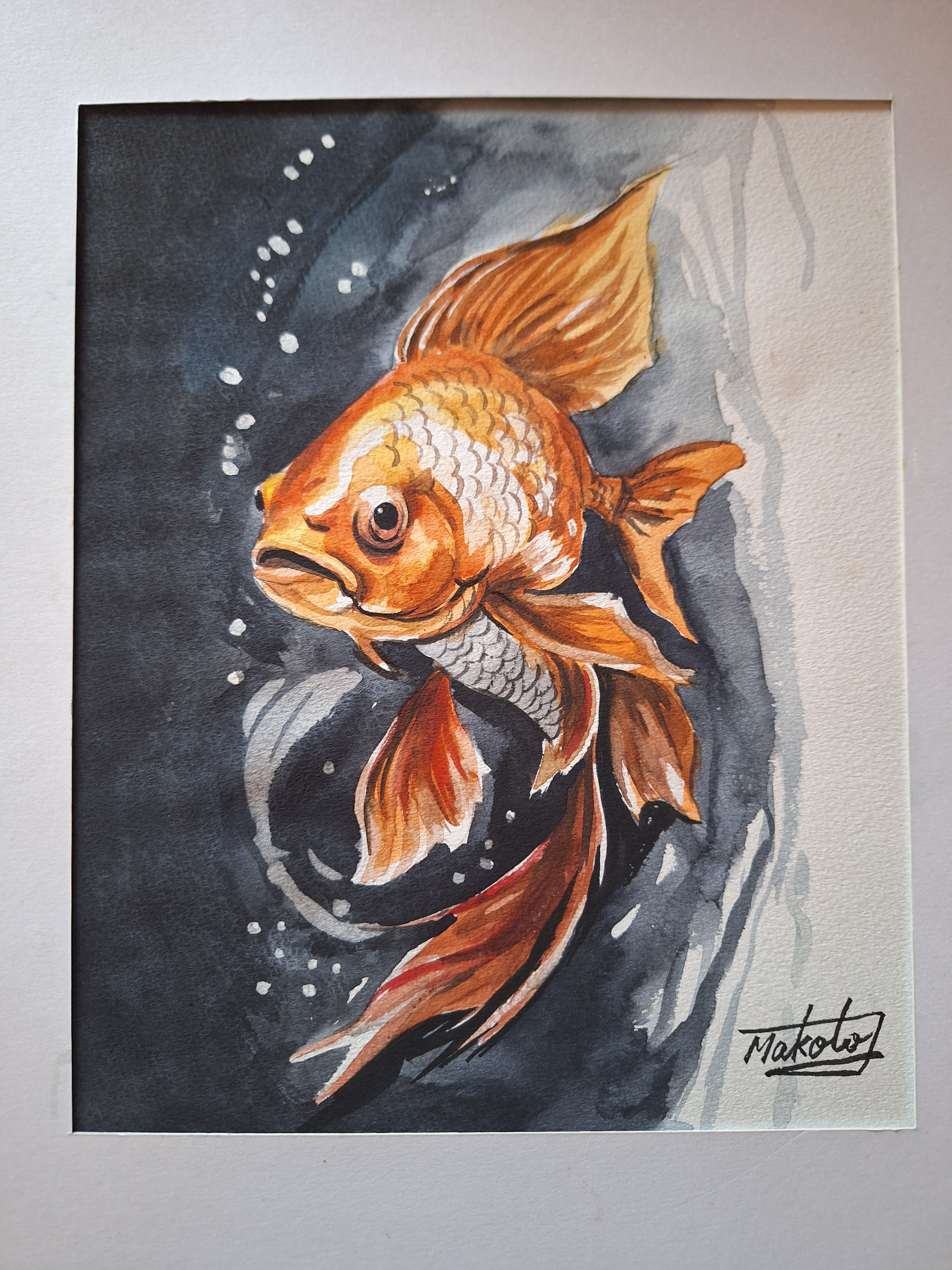 リトグラフ 金魚 絵画 AMANO作