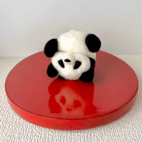 受注生産】もちふわパンダ・でんぐり 羊毛フェルト イネムリウサギ