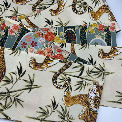 目玉商品】4038木綿半幅帯 虎柄 豪華水引3点セット 高級絹帯締め 目玉商品】4038木綿半幅帯 虎柄 豪華水引3点セット 高級絹帯締め
