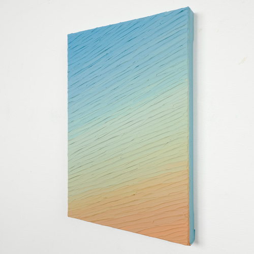 夕日の景色】アート - ブルー オレンジ グラデーション 空（N-#57