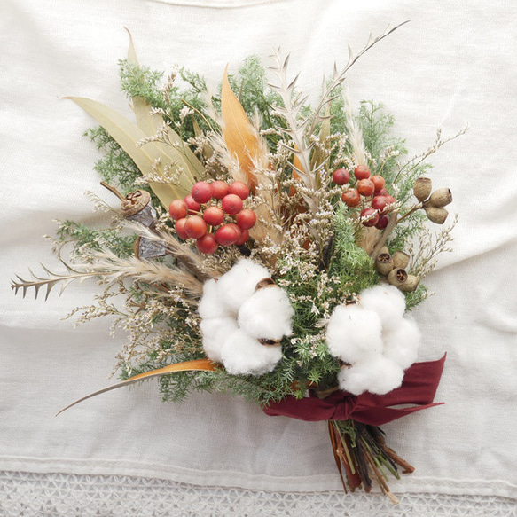 冬を彩るクリスマススワッグ ドライフラワー 冬 プレゼント ドライ