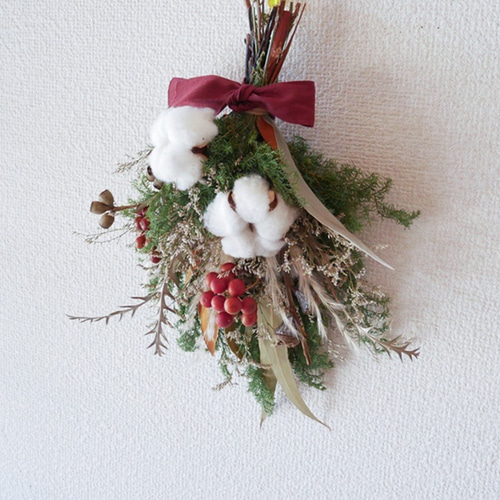 冬を彩るクリスマススワッグ ドライフラワー 冬 プレゼント ドライ