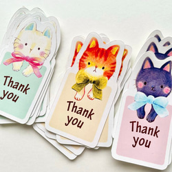 3匹の猫のthank youシール【お好きな文字に変更も可】 3枚目の画像