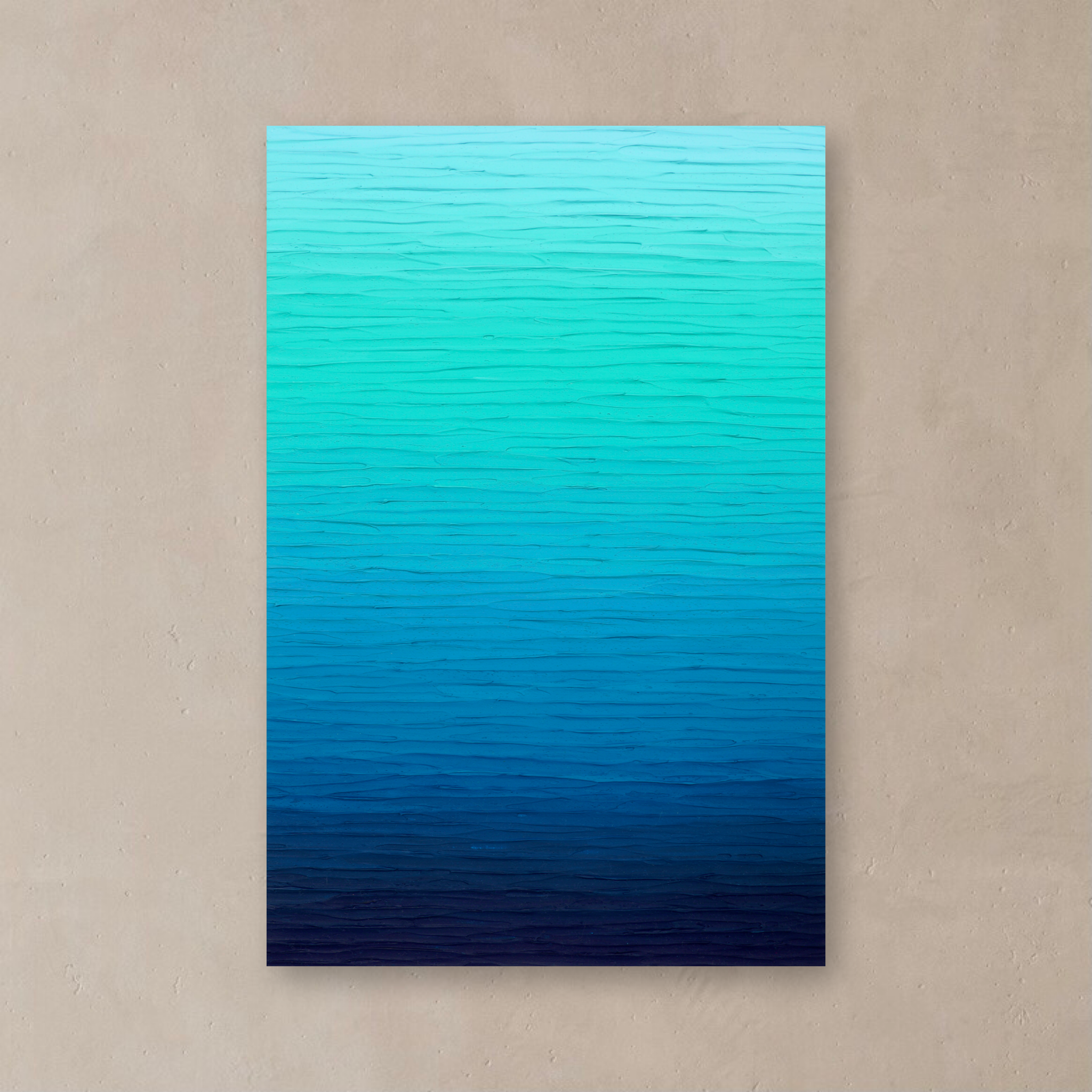エメラルドグリーン テクスチャーアート 抽象画 【1点のみ】水