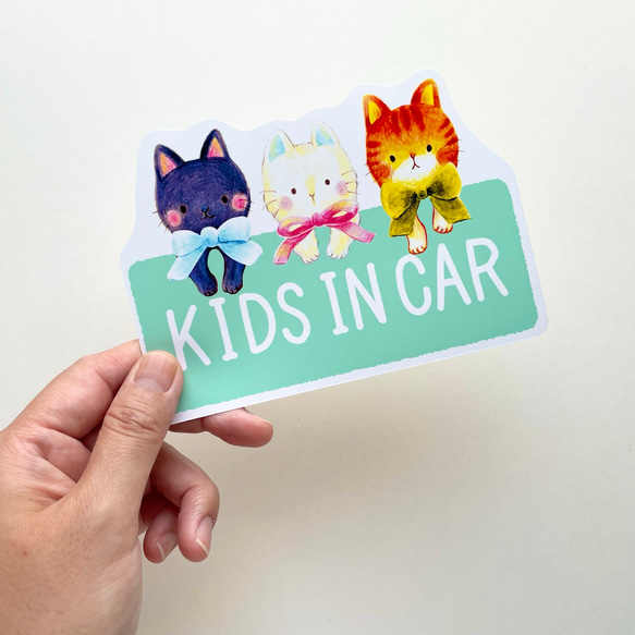3匹のにゃんこカーステッカー 6枚目の画像