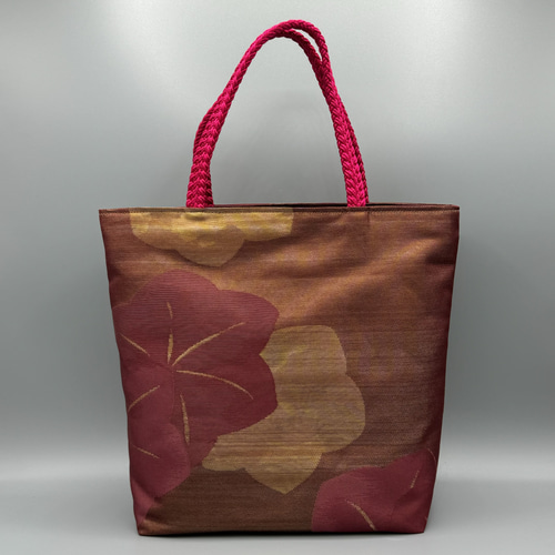 着物 帯 リメイク ハンドメイド トートバッグ 紫 帯締め トートバッグ 