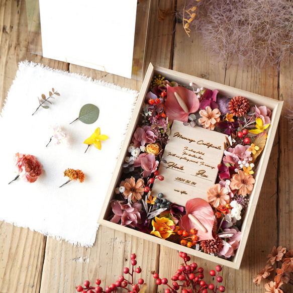 antique　アーティフィシャル・　ゲスト参加型結婚証明書　60パーツ 花・木の実・枝葉・果実 N1583431697(12100円)