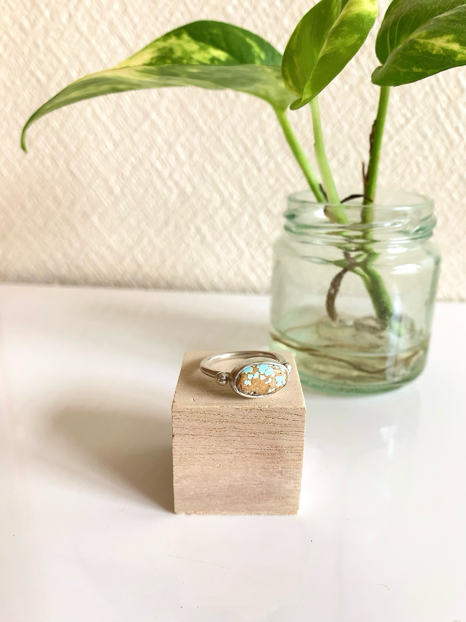 Silver950 ナチュラル•ナンバーエイトターコイズ/リング/15号