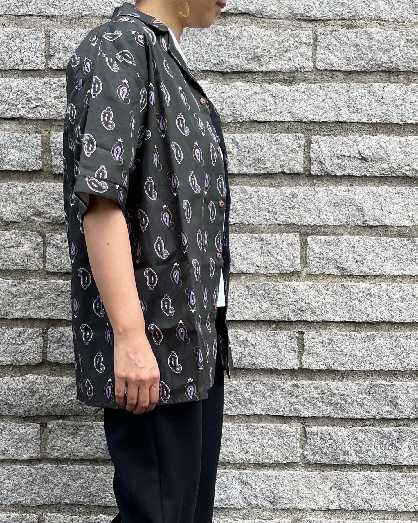 オープンカラーシャツ【CHARCOALペイズリー柄】