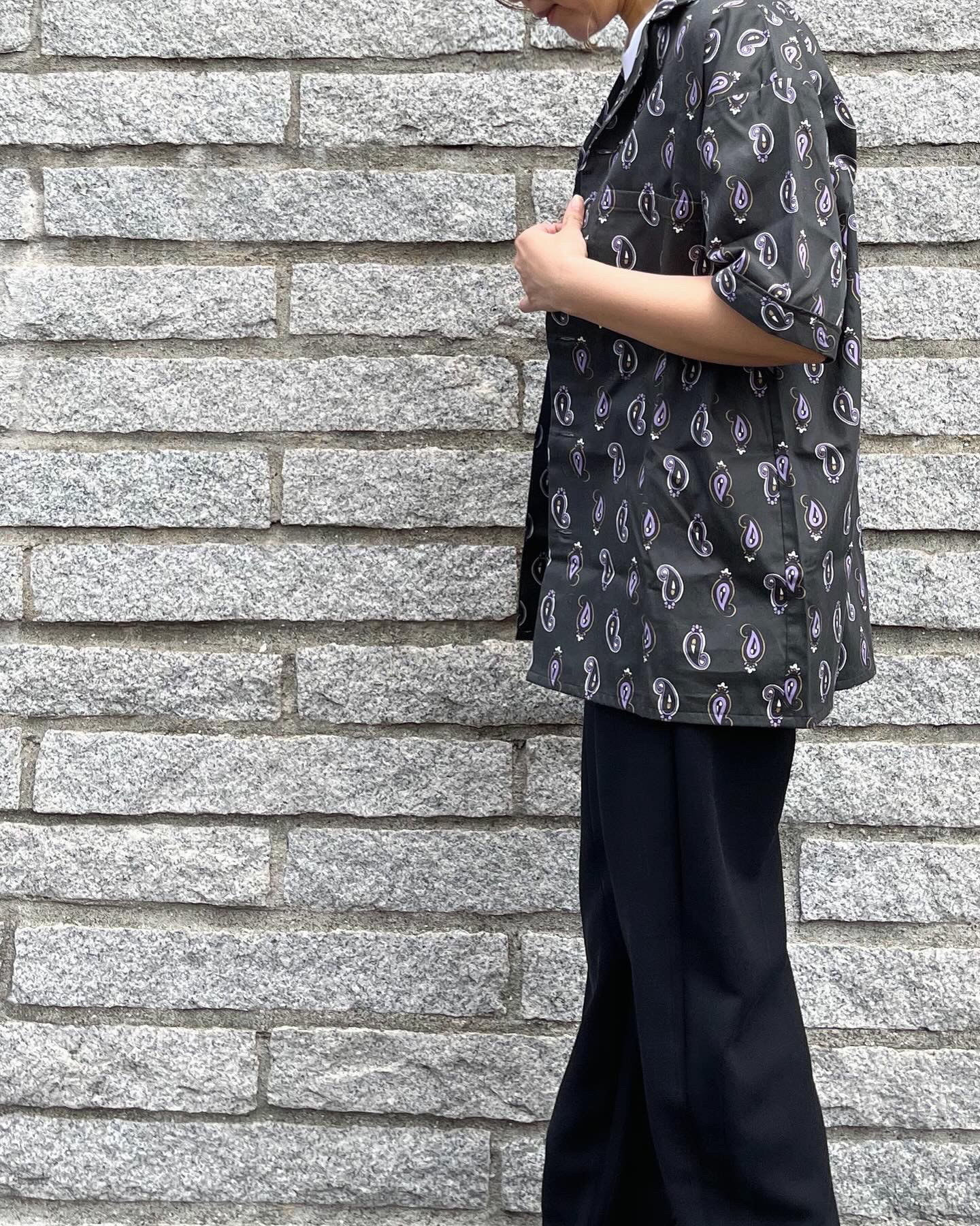 オープンカラーシャツ【CHARCOALペイズリー柄】