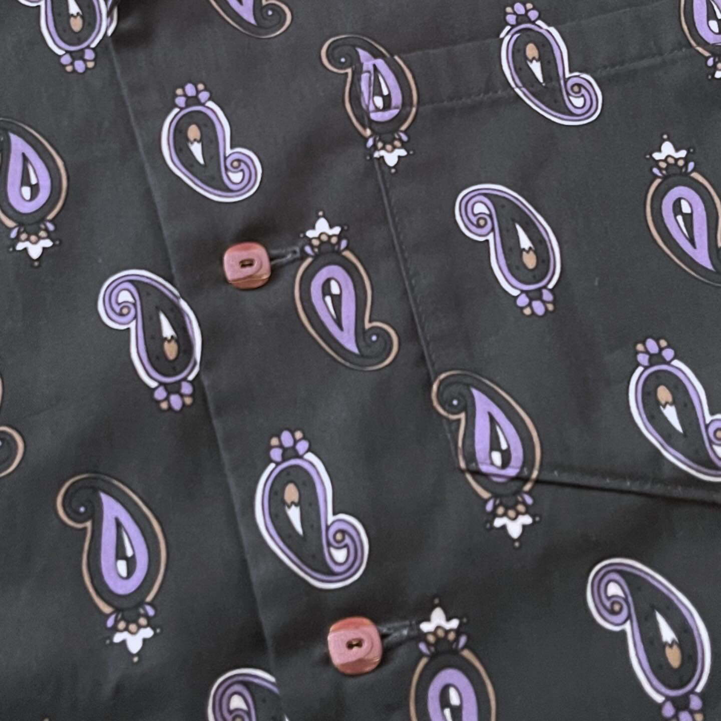 オープンカラーシャツ【CHARCOALペイズリー柄】