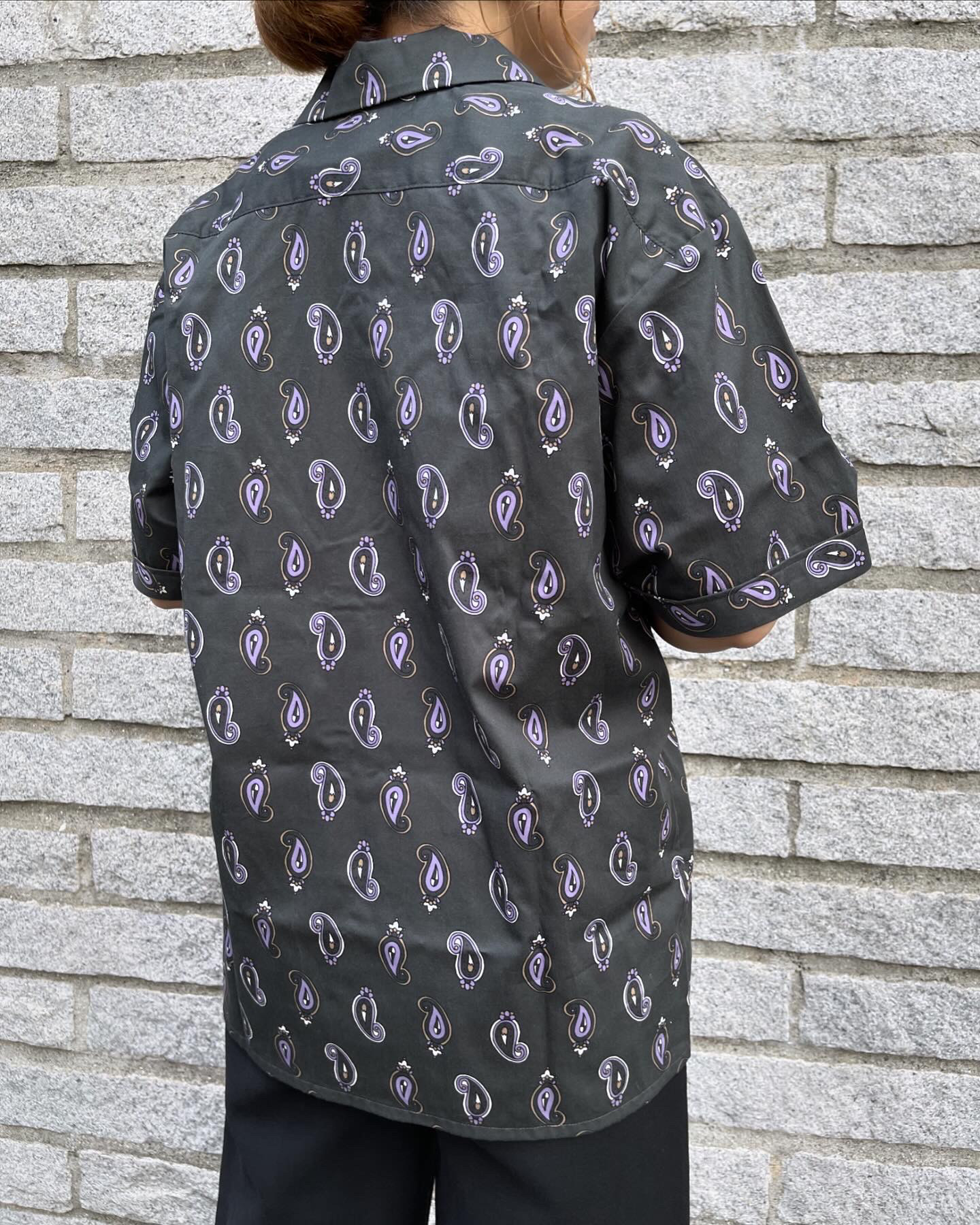 オープンカラーシャツ【CHARCOALペイズリー柄】