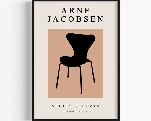 セブンチェア アルネヤコブセン ポスター seven chair 額装 アート ◇270◇アルネヤコブセン セブンチェア インテリア アート