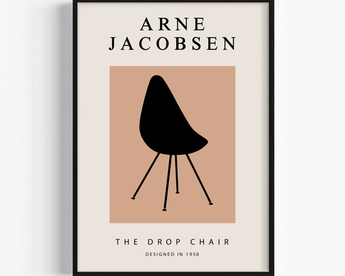 北欧 Arne Jacobsenアルネ・ヤコブセン ポスター　青 Arne Jacobsenアルネ・ヤコブセン/ ポスター青