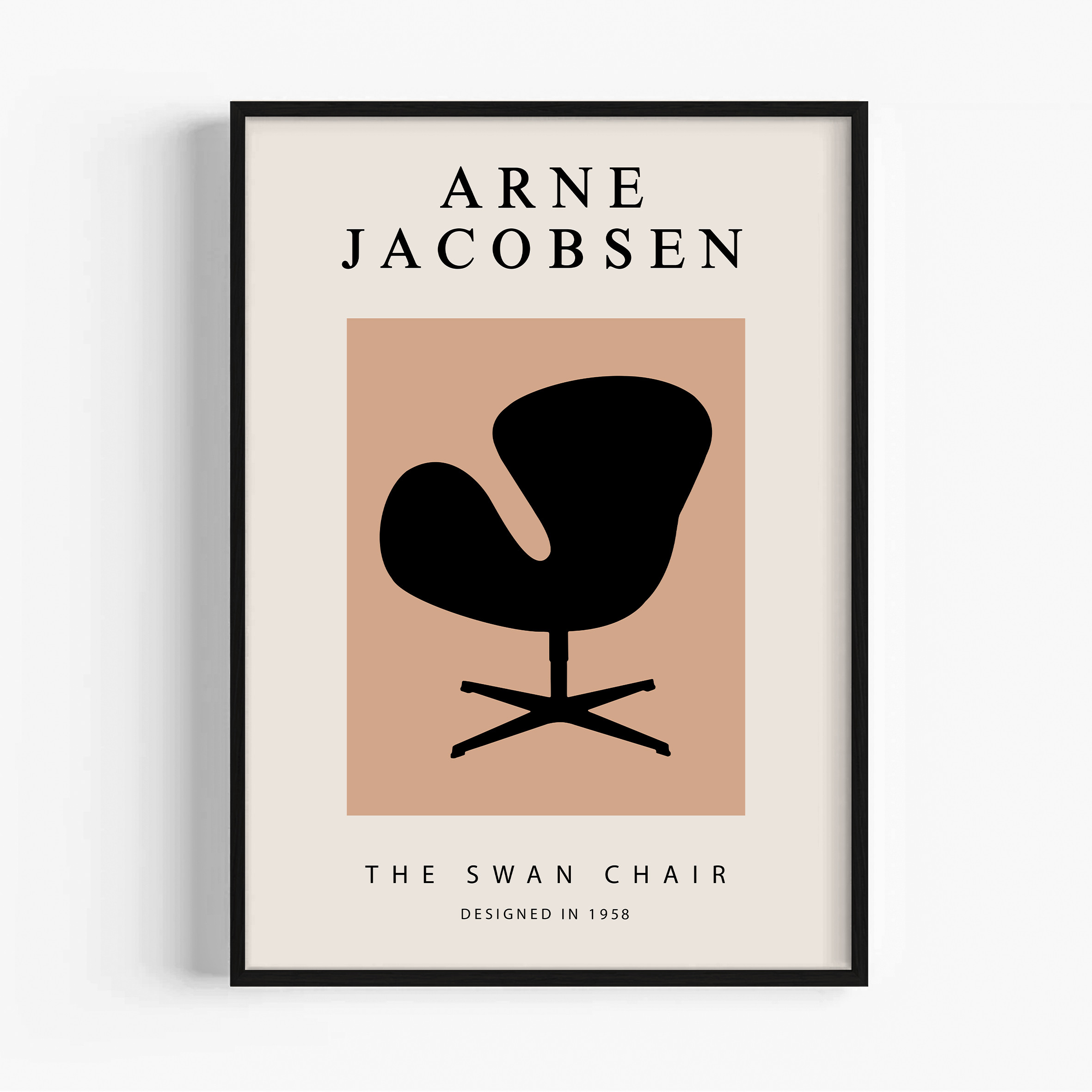 Arne Jacobsenアルネ・ヤコブセ　ポスターフレーム付き 赤 北欧
