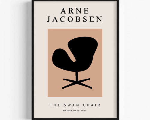 ARNE JACOBSEN アルネ•ヤコブセン ポスター Arne Jacobsenアルネ・ヤコブセン/ ポスター赤