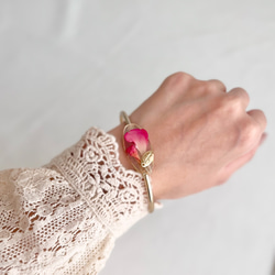 植物標本風 ドライフラワーのバングル｜ブレスレット｜No.199 5枚目の画像