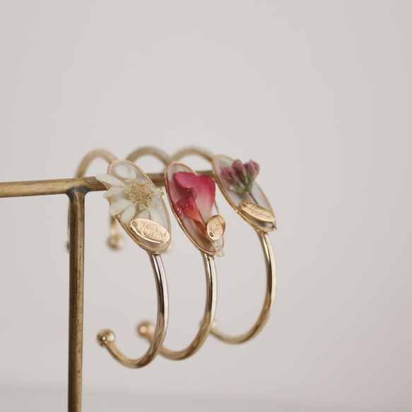 植物標本風 ドライフラワーのバングル｜ブレスレット｜No.199 12枚目の画像