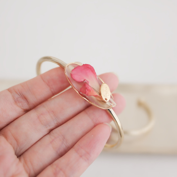 植物標本風 ドライフラワーのバングル｜ブレスレット｜No.199 4枚目の画像