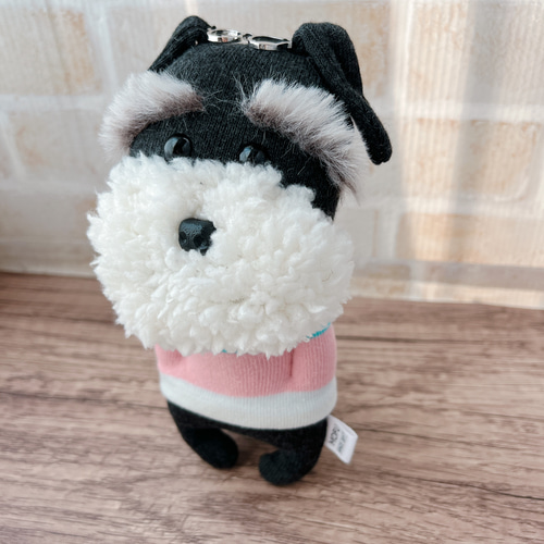 ポッケに手 シュナウザーのぬいぐるみ (U•ﻌ•U)ﾉ“ ぬいぐるみ 