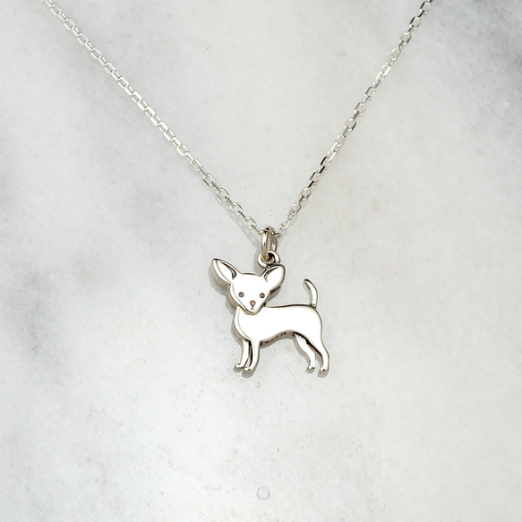 チワワ 犬 Chihuahua Dog シルバー925 純銀ネックレス バレンタイン