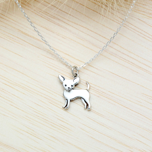 チワワ 犬 Chihuahua Dog シルバー925 純銀ネックレス バレンタイン