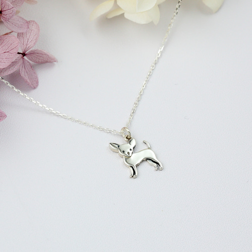 チワワ 犬 Chihuahua Dog シルバー925 純銀ネックレス バレンタイン