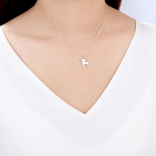 チワワ 犬 Chihuahua Dog シルバー925 純銀ネックレス バレンタイン