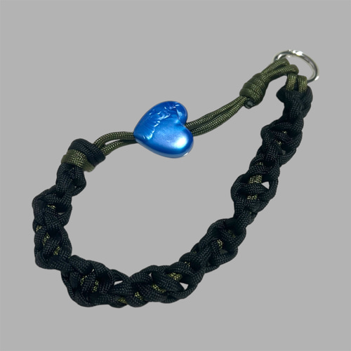 パールハートビーズ付き パラコードストラップ 携帯ストラップ vvacco