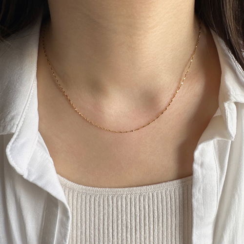 1mm ミニペタルチェーンネックレス 華奢ネックレス 金属アレルギー対応
