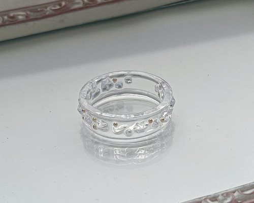 透明 指輪 星 クリア リング スター ジュエリー キラキラ 流れ星