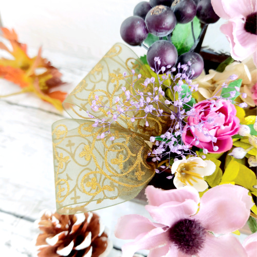 フラワーアレンジ】大人可愛いアンティークカラーの窓枠アレンジ