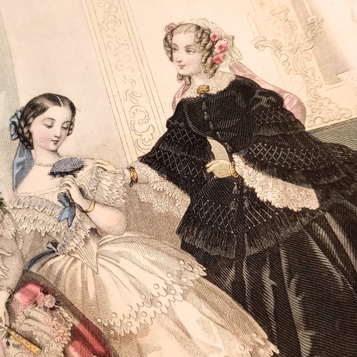 フランスアンティーク ファッション モード 石版印刷 1863年