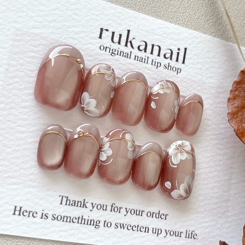 花嫁ネイル マグネット×フレンチ ネイルチップ 結婚式 ウェディング