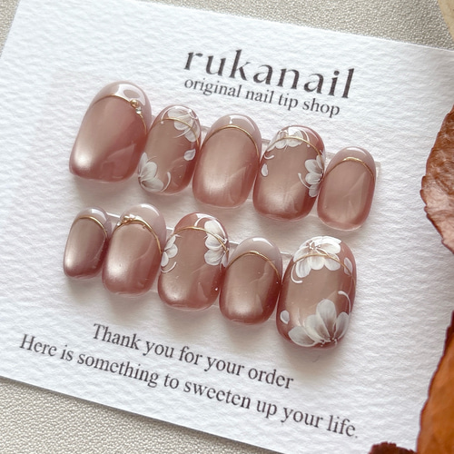 花嫁ネイル マグネット×フレンチ ネイルチップ 結婚式 ウェディング