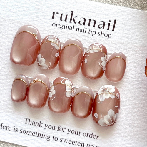 花嫁ネイル マグネット×フレンチ ネイルチップ 結婚式 ウェディング