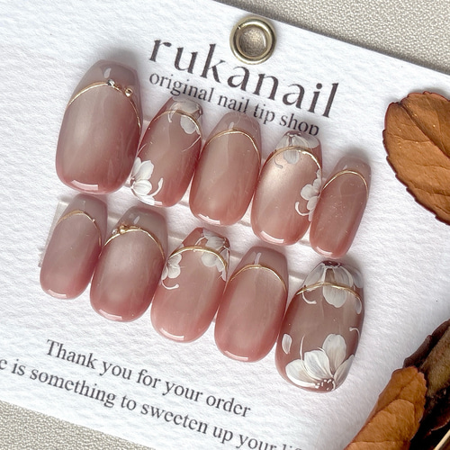 マグネットネイル フレンチネイル フラワー ネイルチップ ハンドメイド 楽天市場】ジェルネイルチップ マグネットフレンチフラワーアート