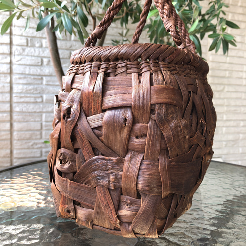 山葡萄網代編み500mlペットボトルホルダー 水筒 ショルダー付き