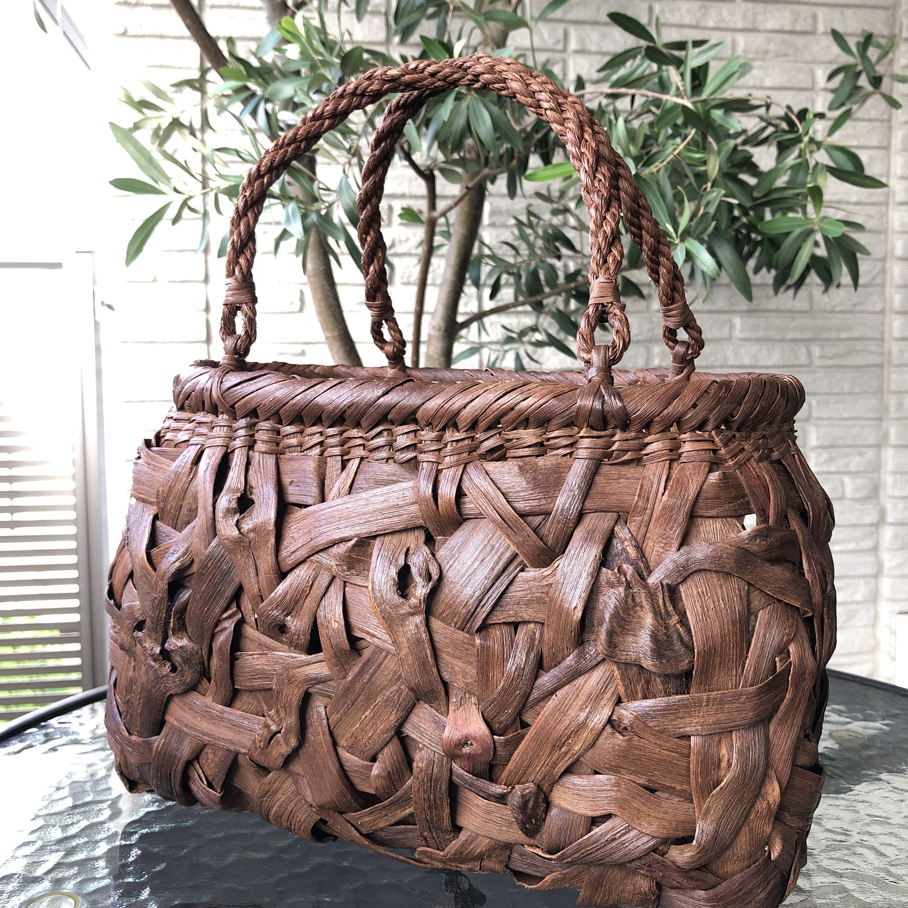 ➉山葡萄 送料無料 国産 乱れ編 山ぶどう カゴバック 籠 ヤマブドウやまぶとう