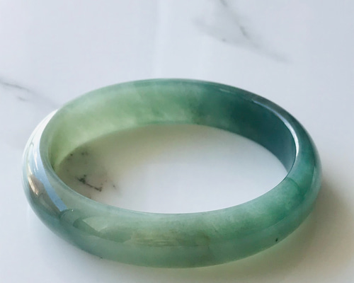 B160-0133] ジェイド JADE ヒスイ 本翡翠 バングル ミャンマー産
