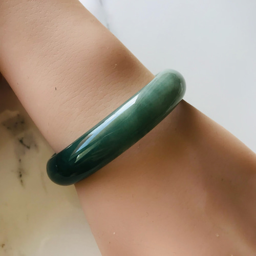 B160-0133] ジェイド JADE ヒスイ 本翡翠 バングル ミャンマー産